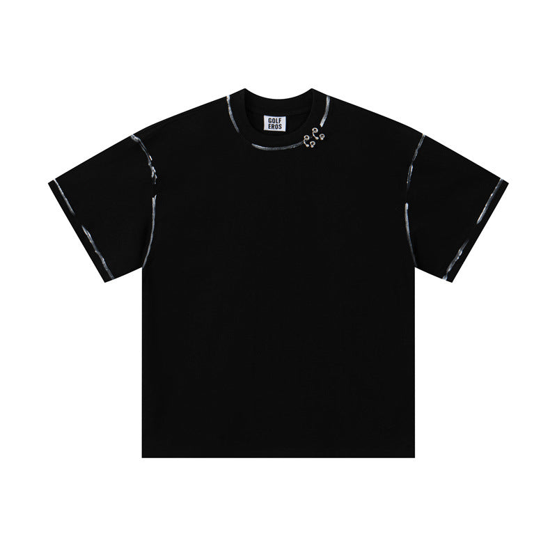 US drip outfits Summer Vintage Crew Neck Casual Loose Short Sleeve T-Shirts