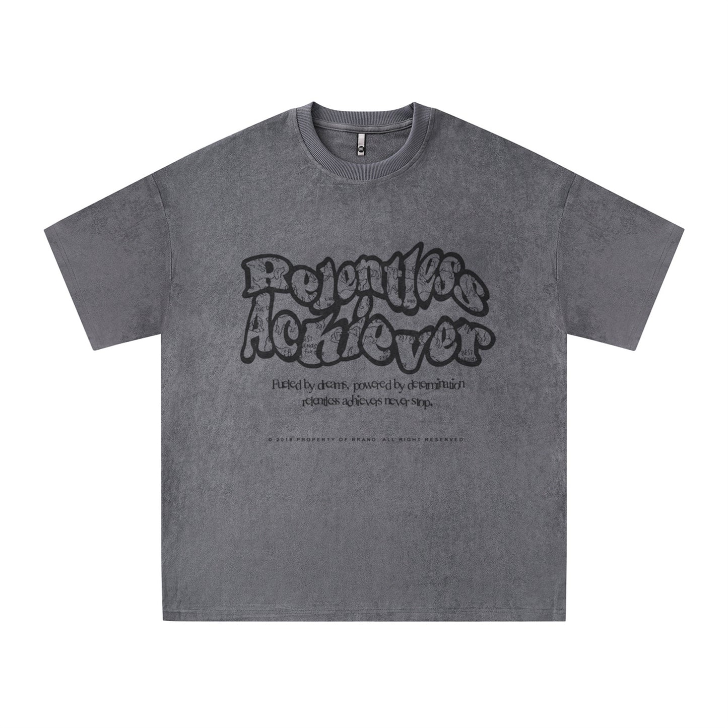 Distorted vintage alphabet print short-sleeved t-shirt summer loose top