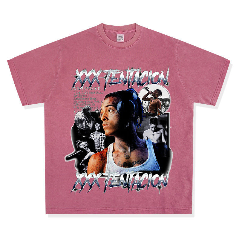 New york hip hop shop XXX Tentacion vintage vintage hip hop rap print short sleeve t-shirt