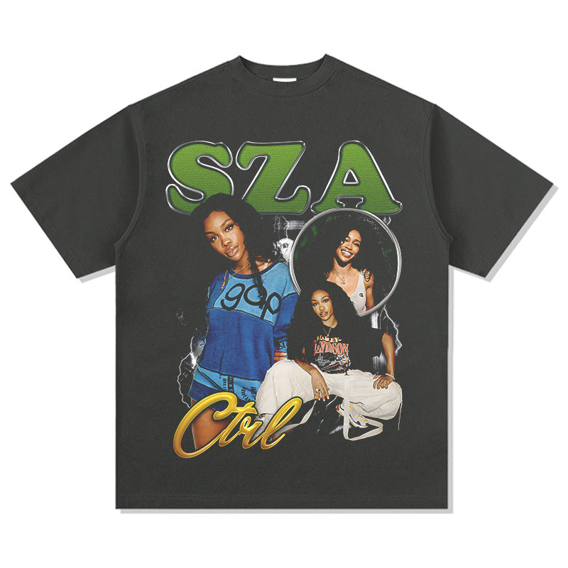 New york hip hop shop vintage sza print short sleeve t-shirt