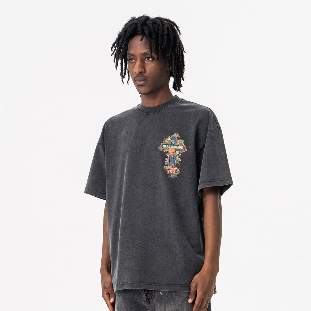 Vintage 90s Hip Hop Clothing Summer Crew Neck Short Sleeve T-Shirt
