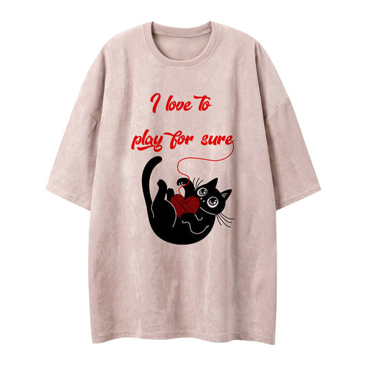 US drip outfits Summer Vintage Casual Loose Short Sleeve T-Shirts