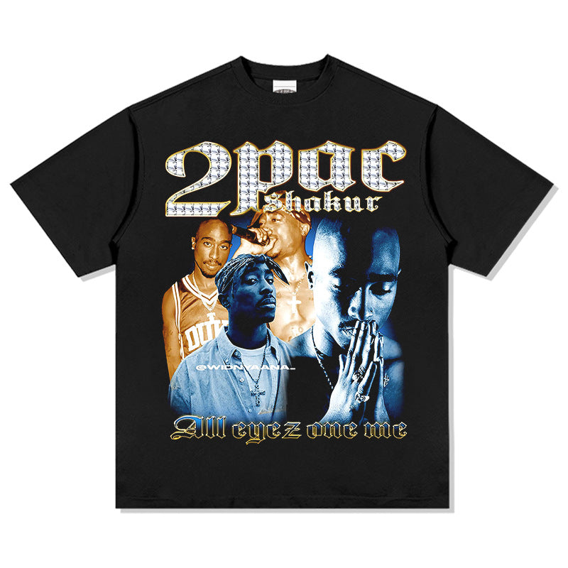 New york hip hop shop 2PAC BIGGIE SMALL West Coast HIPHOPVintage Short Sleeve T-Shirt