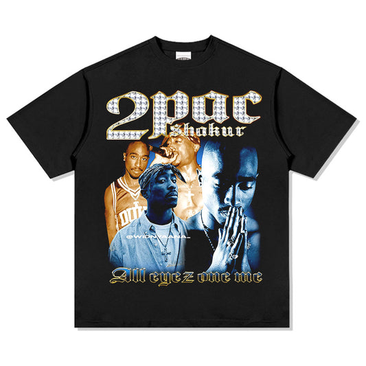 New york hip hop shop 2PAC BIGGIE SMALL West Coast HIPHOPVintage Short Sleeve T-Shirt