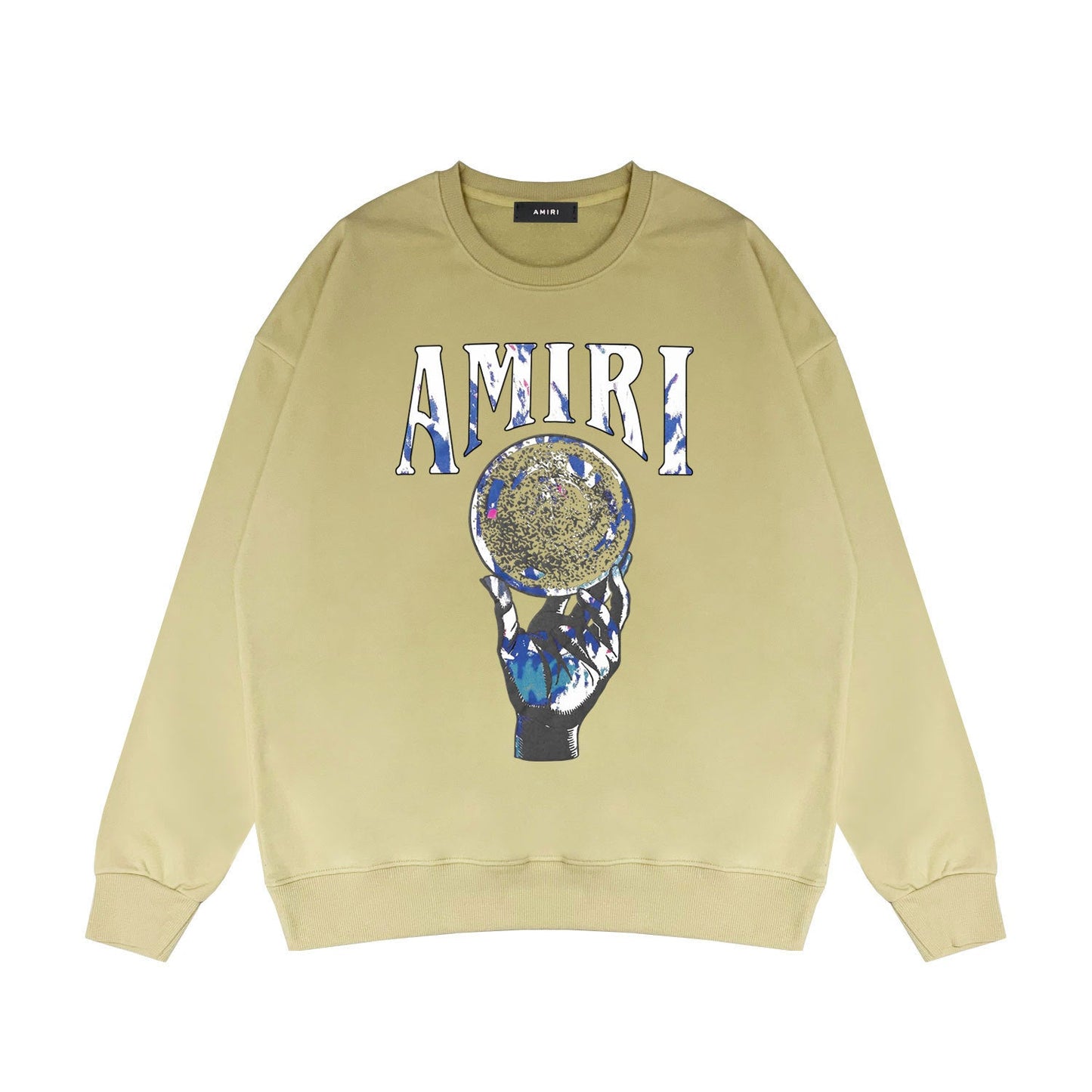 Amiri Long-Sleeve Shirt Personality Printed Crew Neck Sweatshirt