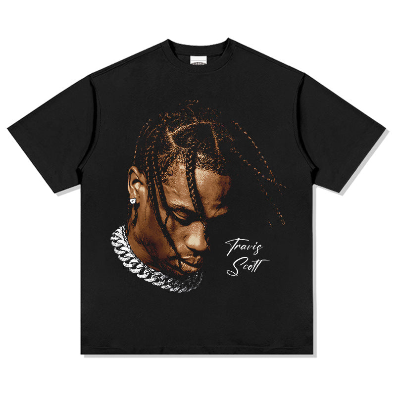 New york hip hop shop vintage, hip hop scott print short sleeve t-shirt