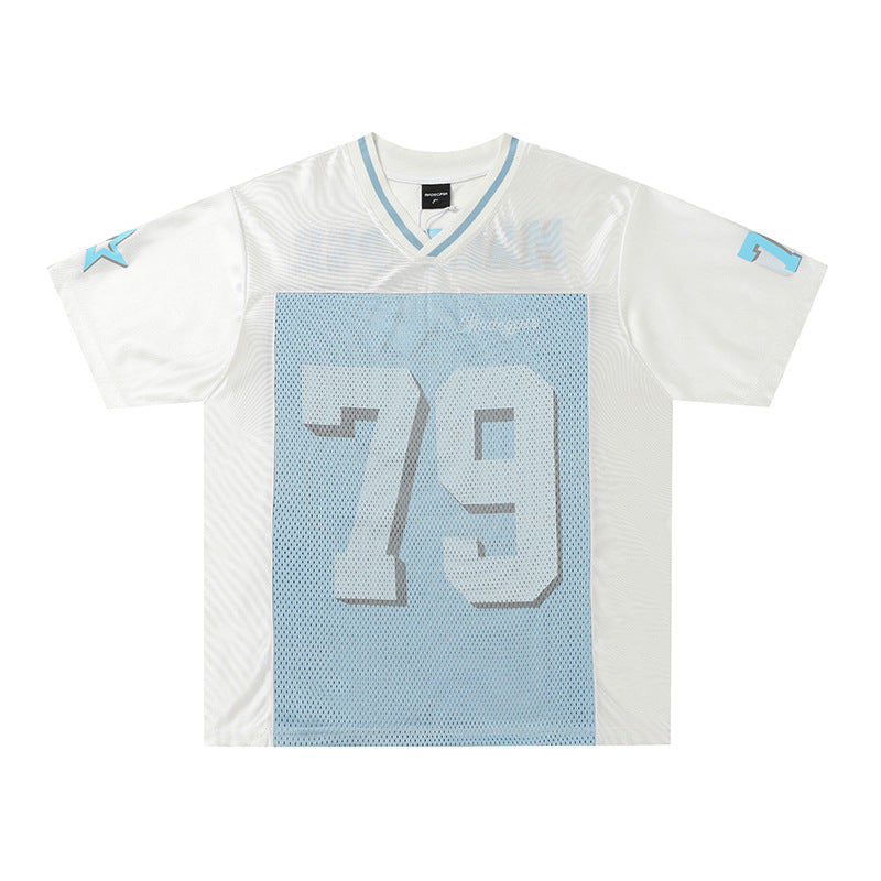 Hip Hop Clothing Summer Short Sleeve Hollow Loose Hiphop Quick Drying Sports T-Shirt