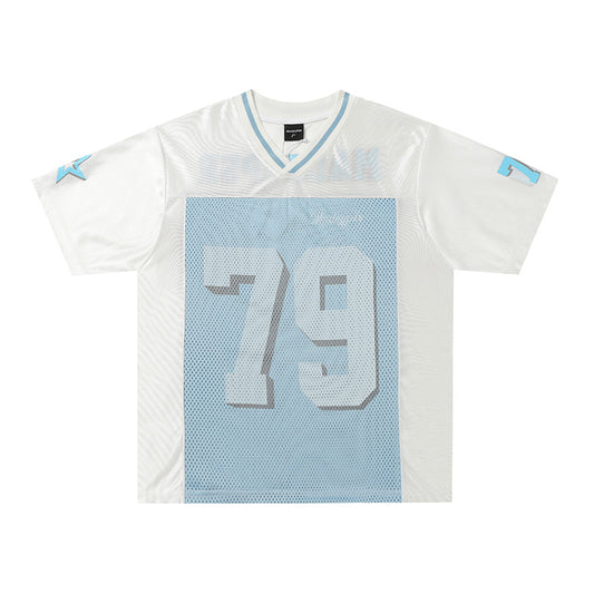 Hip Hop Clothing Summer Short Sleeve Hollow Loose Hiphop Quick Drying Sports T-Shirt