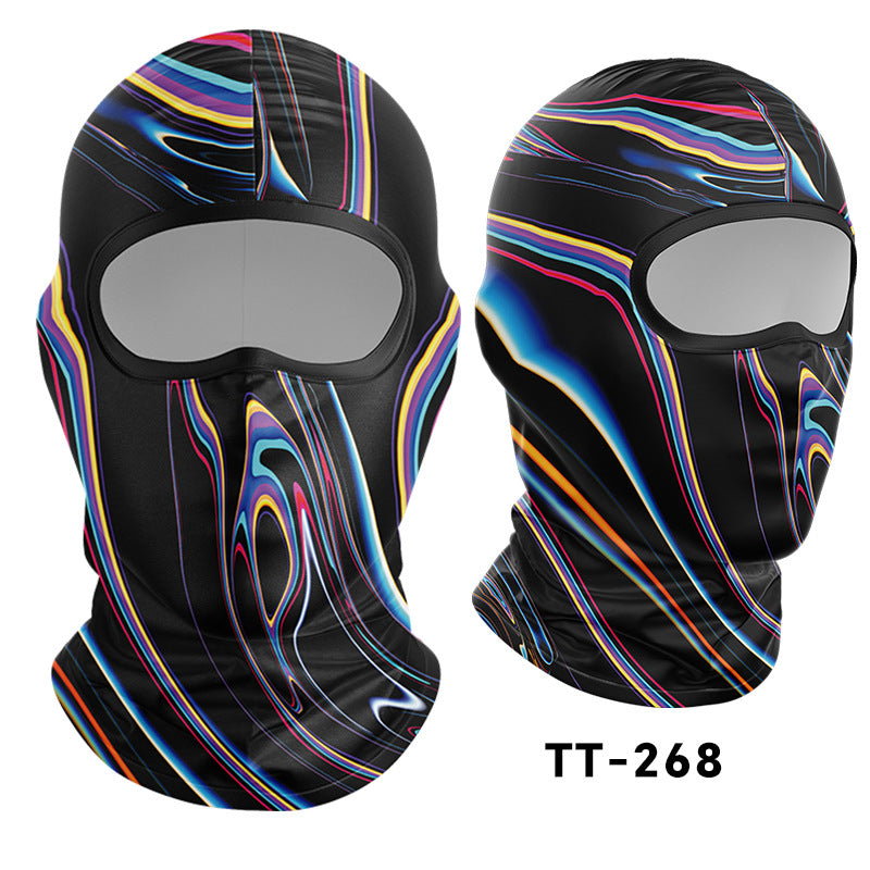 Cycling Windproof Hood Bionic Camouflage Printed Ice Silk Sunscreen Mask
