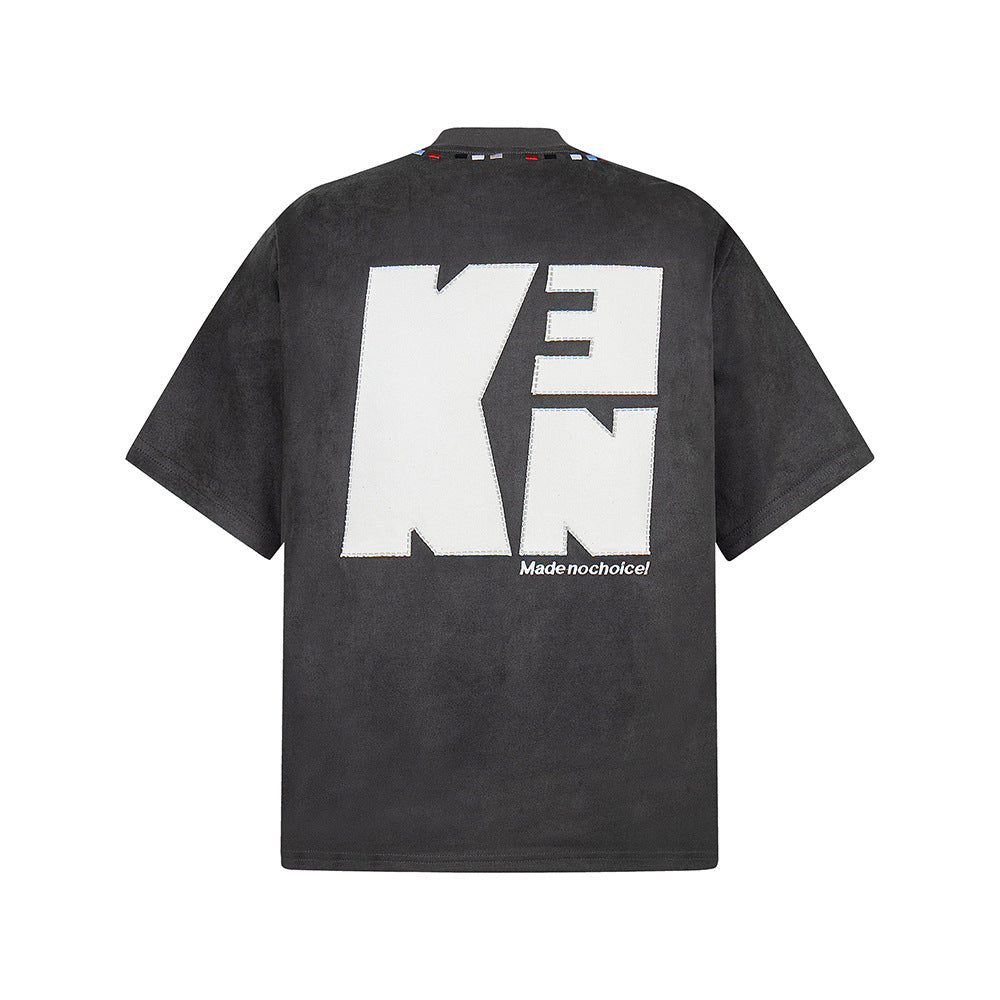 Hip Hop Clothes New York Vintage Embroidery Pattern Short Sleeve T-Shirt