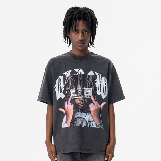 Vic Streetwear Summer Vintage Crew Neck Short Sleeve T-Shirt