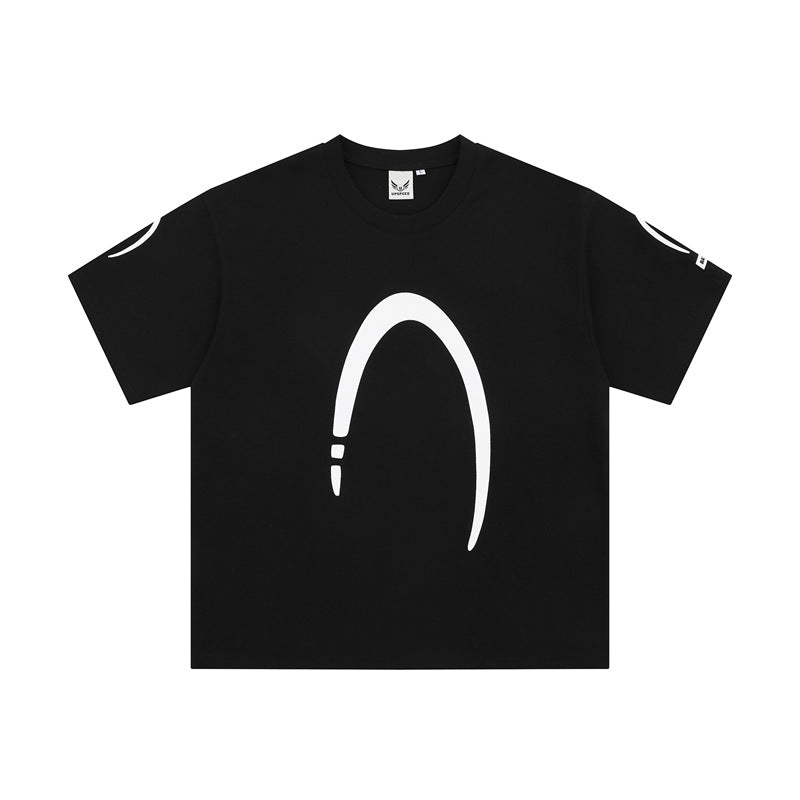 Camisas Retros Alphabet Print Short Sleeve T-Shirt