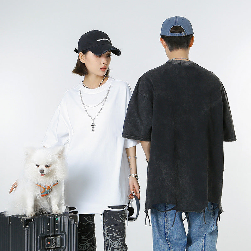 Nyc 1990 Shirt Vintage Necklace Short Sleeve T-Shirt Loose Top