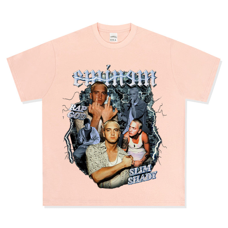 New york hip hop shop BC hip hop Eminem print short sleeve t-shirt