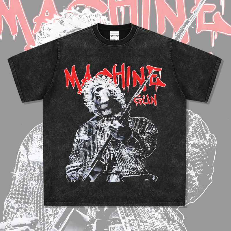 Cool t rapper vintage hip hop rap MGK print short sleeve t-shirt