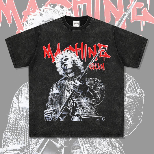 Cool t rapper vintage hip hop rap MGK print short sleeve t-shirt