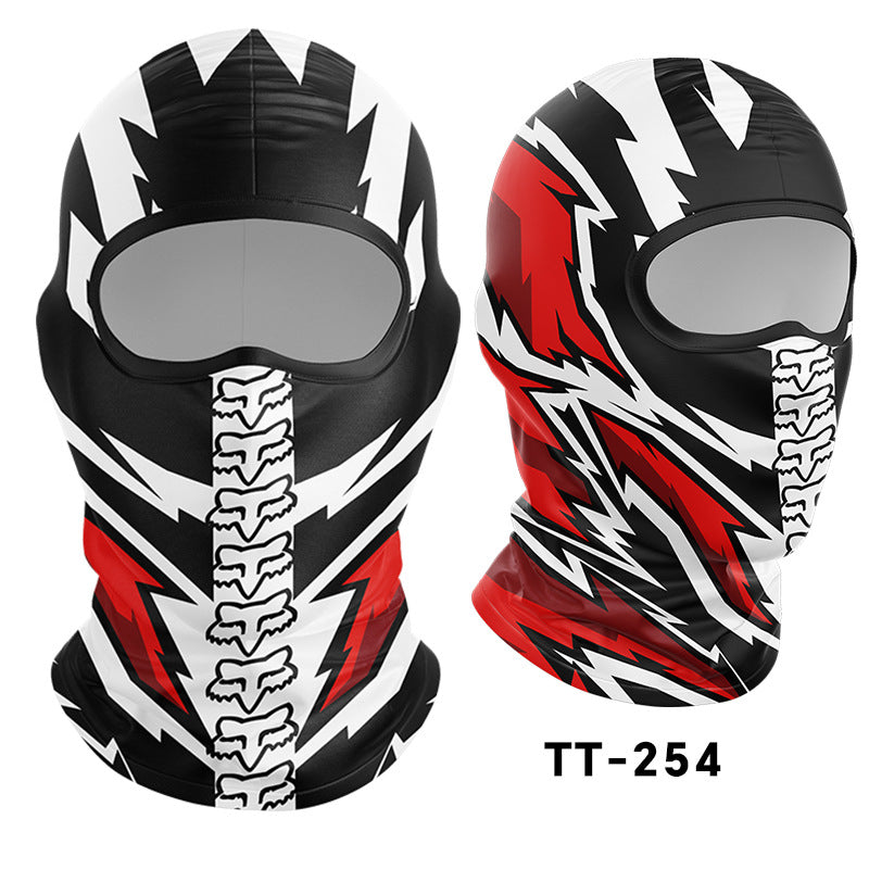Cycling Windproof Hood Bionic Camouflage Printed Ice Silk Sunscreen Mask