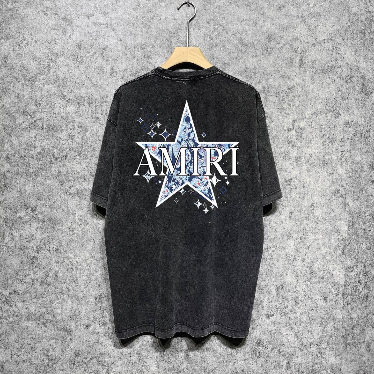 Amiri T-shirt Washed and Worn Retro Short Sleeve T-shirt