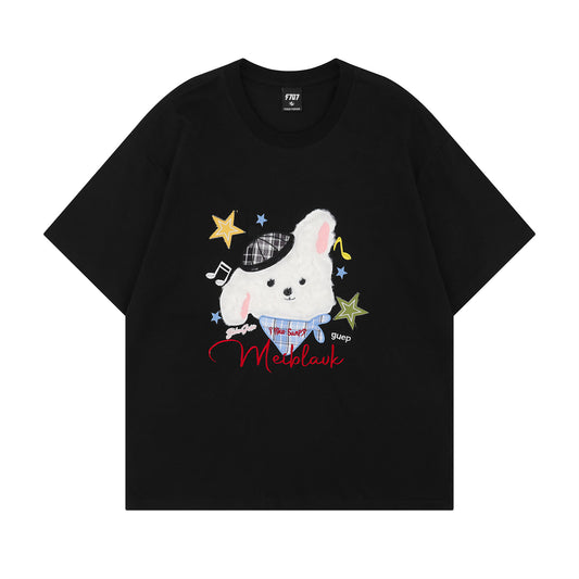 Distorted vintage short sleeve t-shirt summer oversize t-shirt