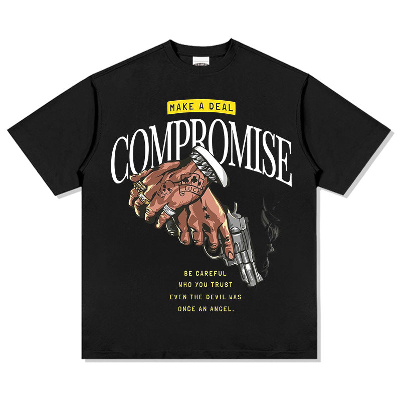 New york hip hop shop summer vintage print short sleeve t-shirt