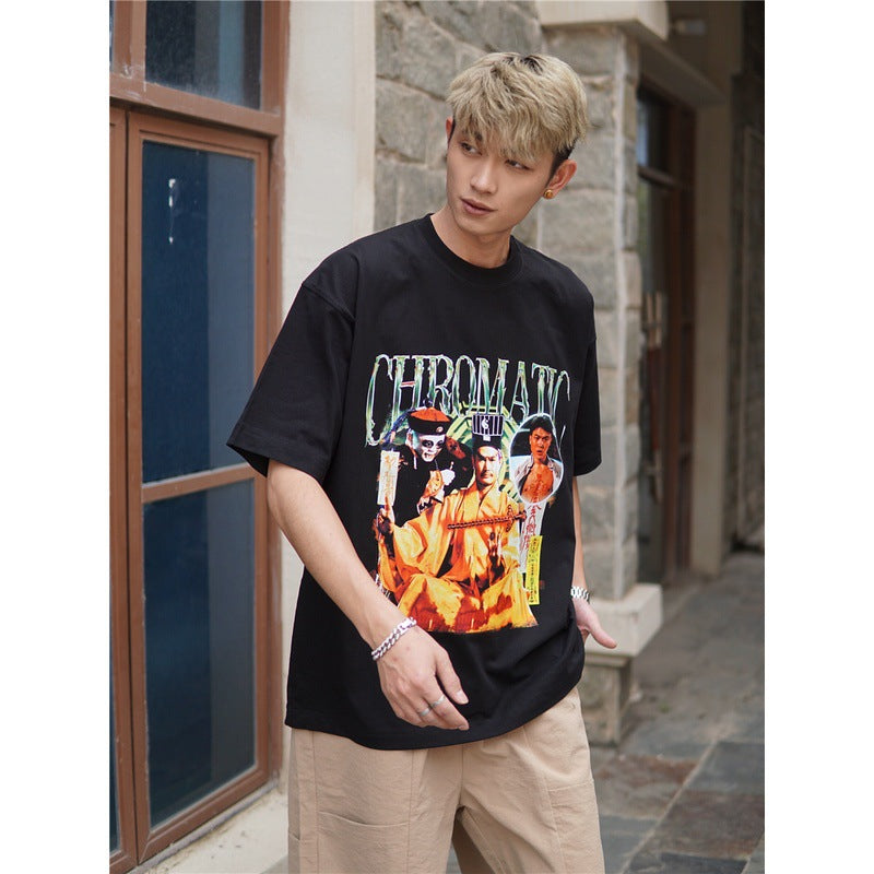Film Star T Shirt Movie Zombie Pure Cotton Short Sleeve Loose Design T-shirt Men