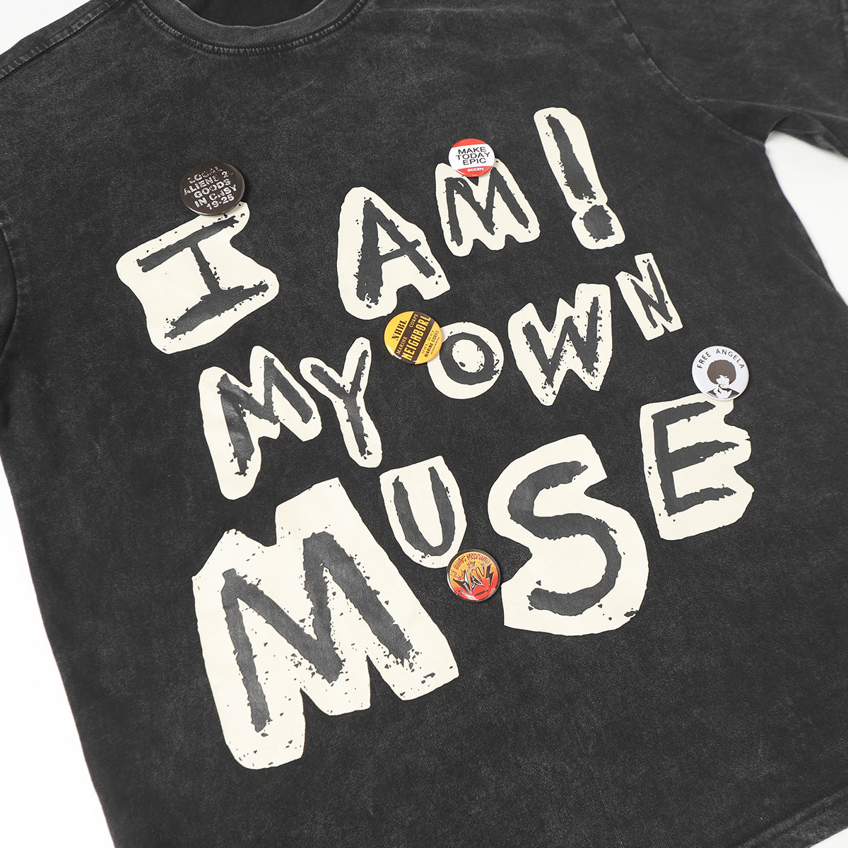 Vestimenta De Los 90 Summer Washed Old T-Shirt Loose Vintage Graffiti T-Shirt