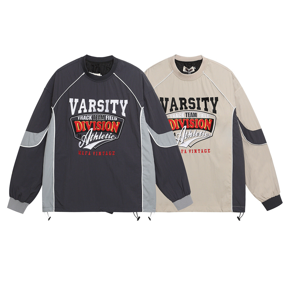 Unisex long-sleeved shirt men's autumretro round neck