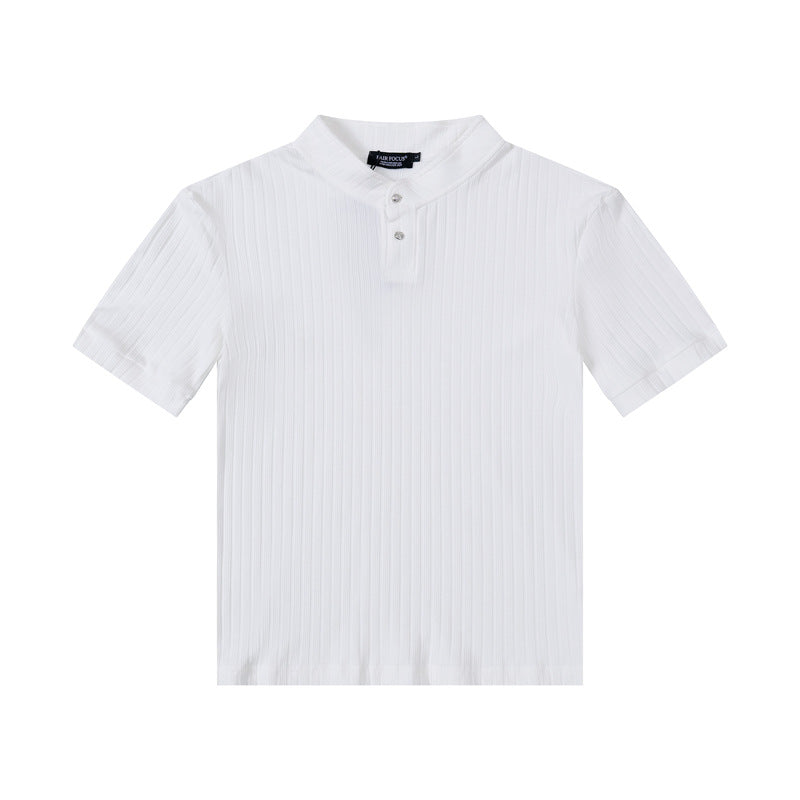 Casual Street Wear Vintage Crew Neck Knitted Short Sleeve T