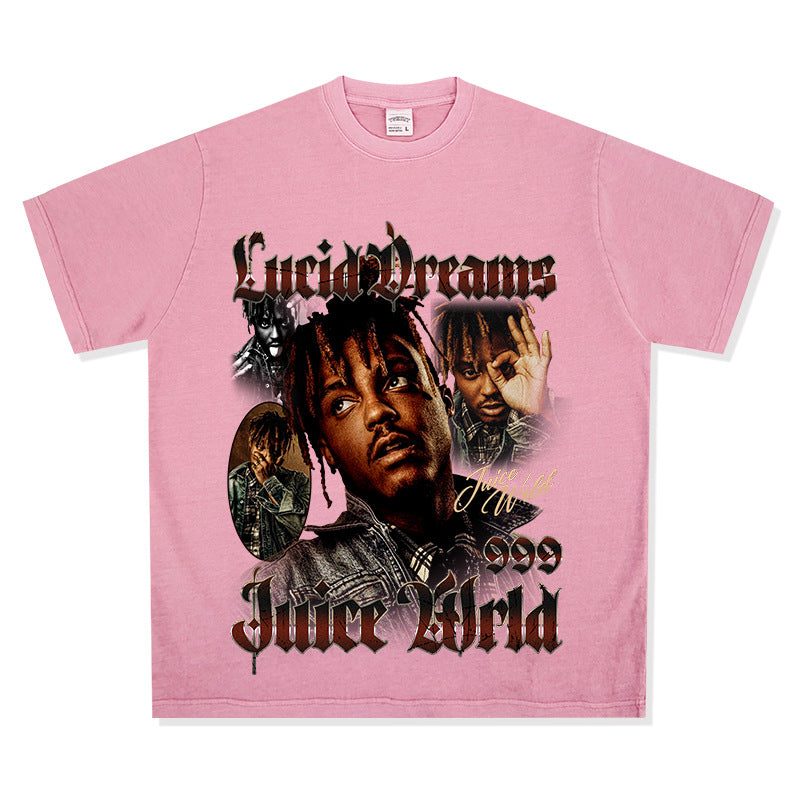 New york hip hop shop rap · Juice Wrld print hip hop, short sleeve T shirt