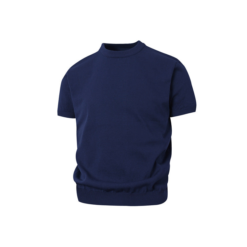 Stone Wash T shirt Vintage Knitted Short Sleeve Cleanfitt T-Shirt