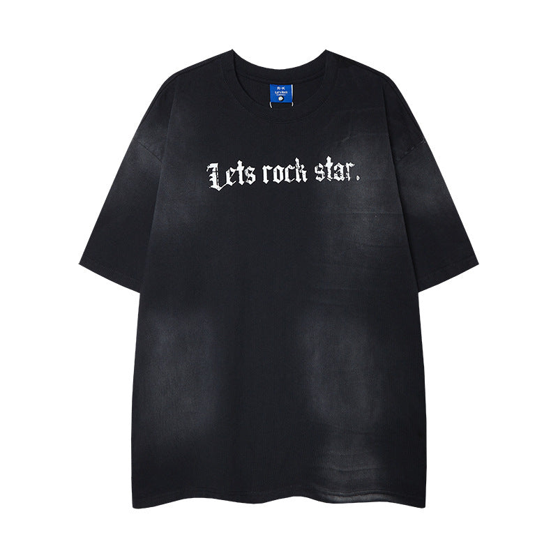 Nyc 1990 Shirt summer t-shirt men loose gradual change color t-shirt