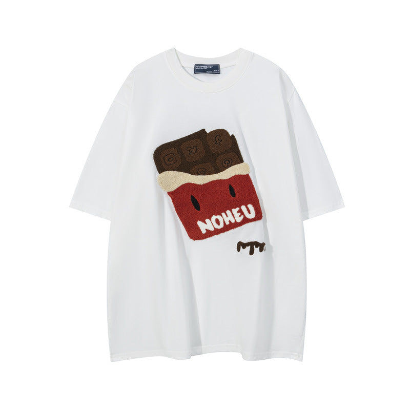 Vice streetwear Vintage Chocolate Crew Neck Short Sleeve T-Shirt Summer T-Shirts