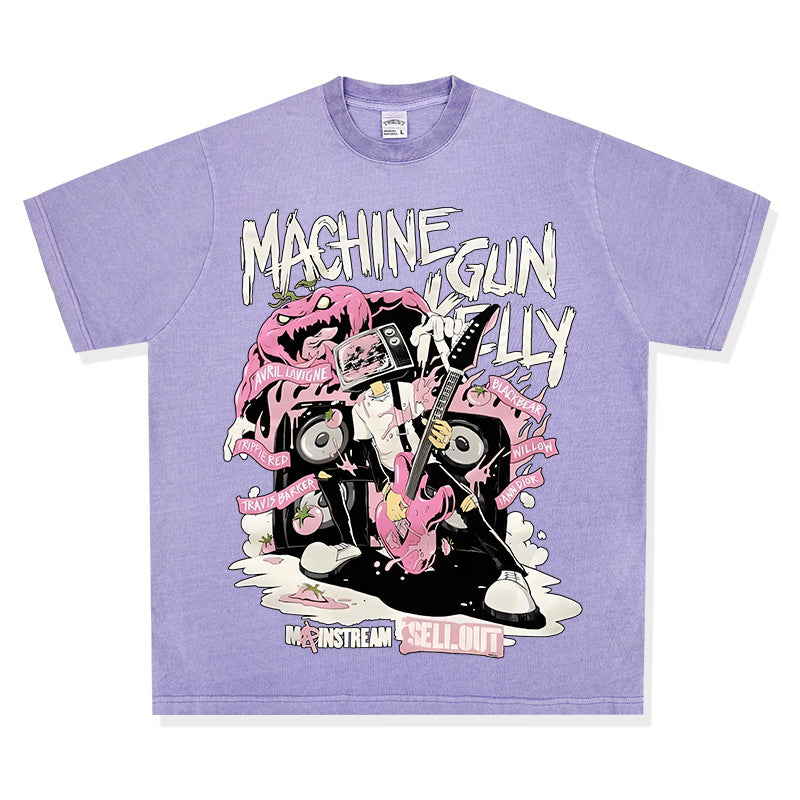 Cool t rapper vintage hip hop mgk print long sleeve short sleeve t-shirt