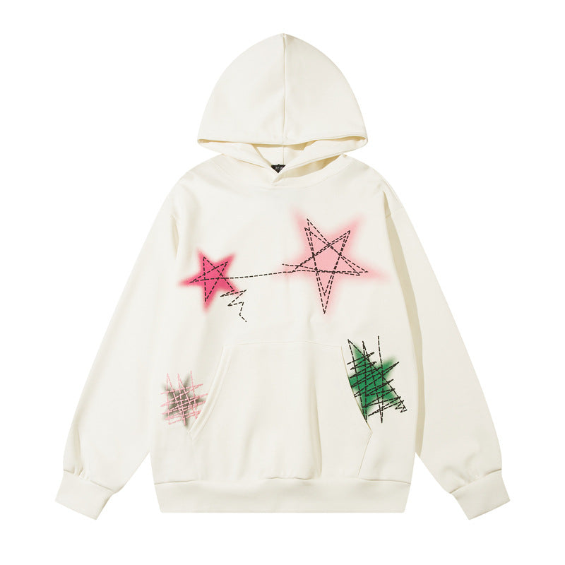 Streetwear Hoodie Hip Hop Graffiti Pentagram Hooded Sweater Vintage Hoodie