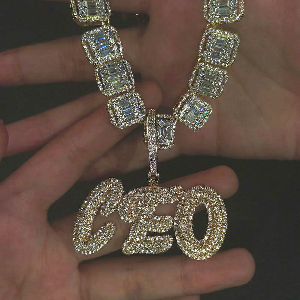 Jewelry Diamond Letter Necklace - Customized Alphabet Pieces Word Up St. Valentine's