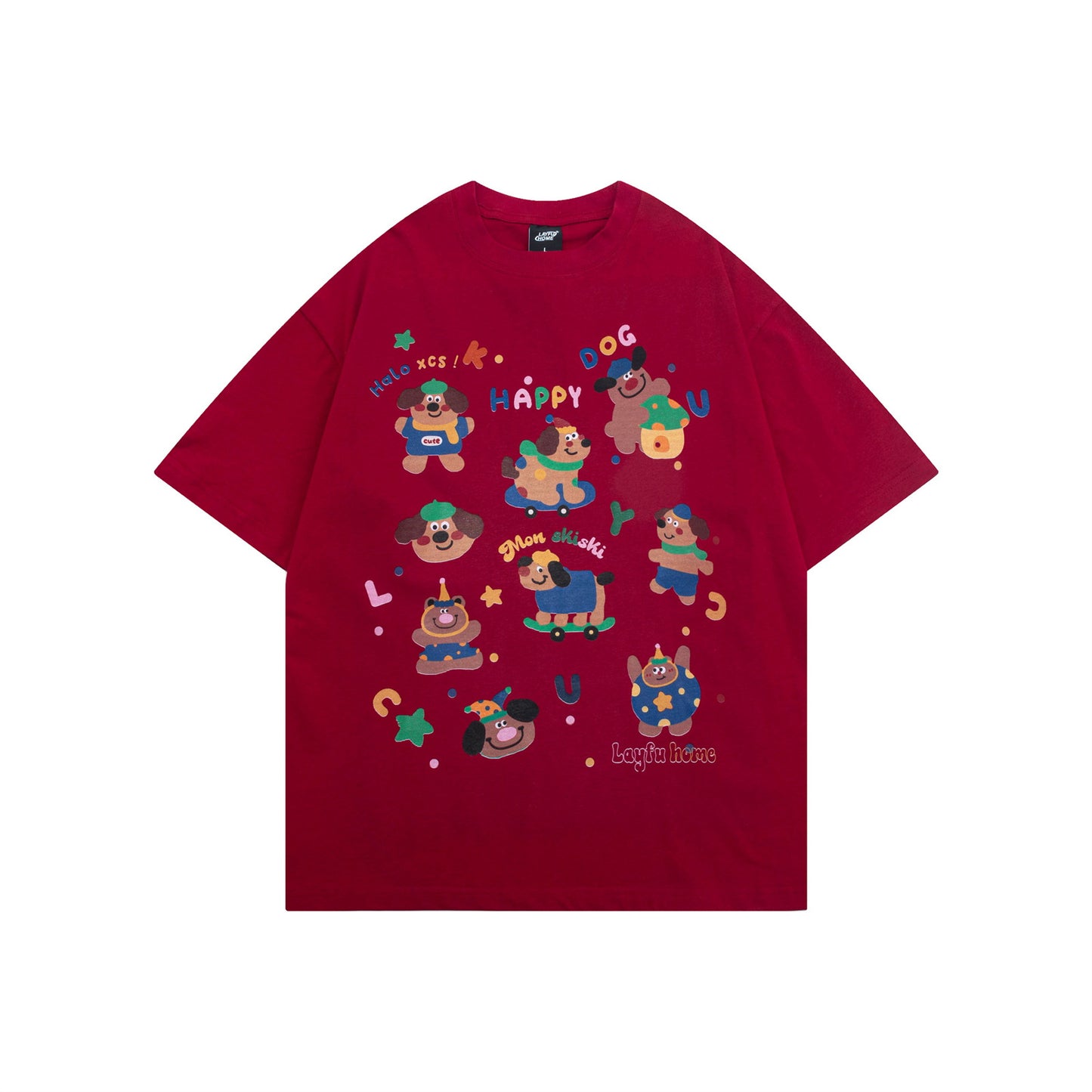 Vintage tarz t shirt vintage cartoon doll print dopamine t-shirt