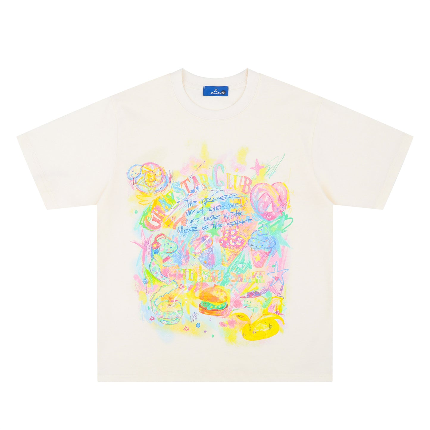 Distorted vintage snake short sleeve t-shirt summer oversize top