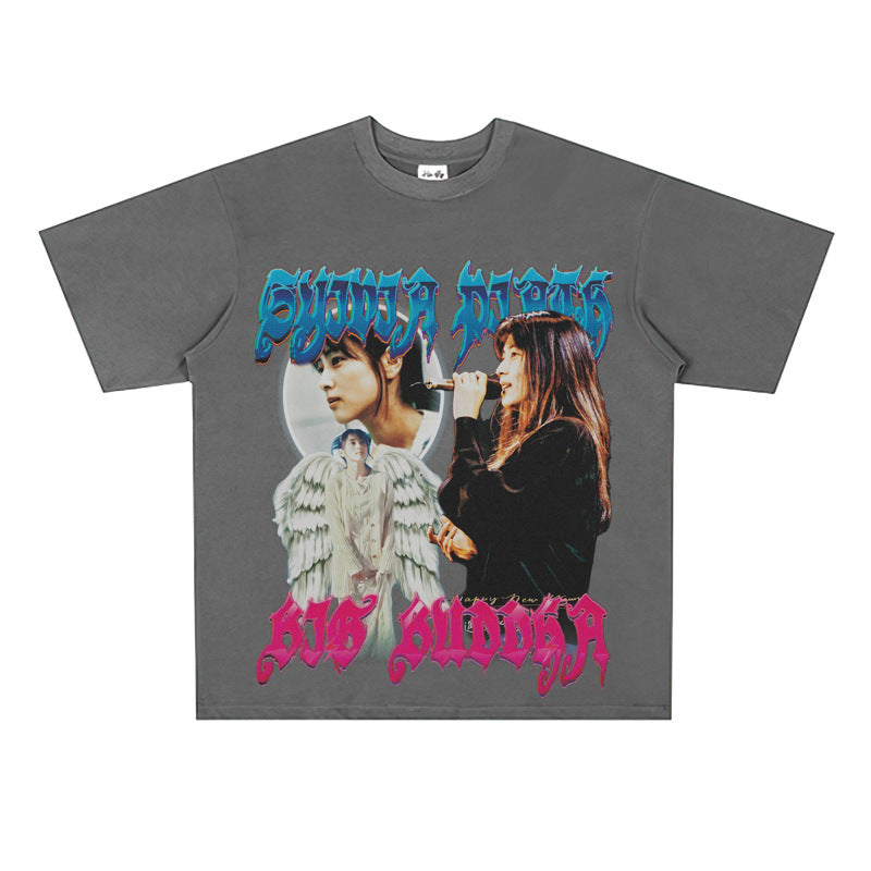 Film Star T Shirt Singer Izumi Sakai Character Loose Retro Street T-shirt Men and Women