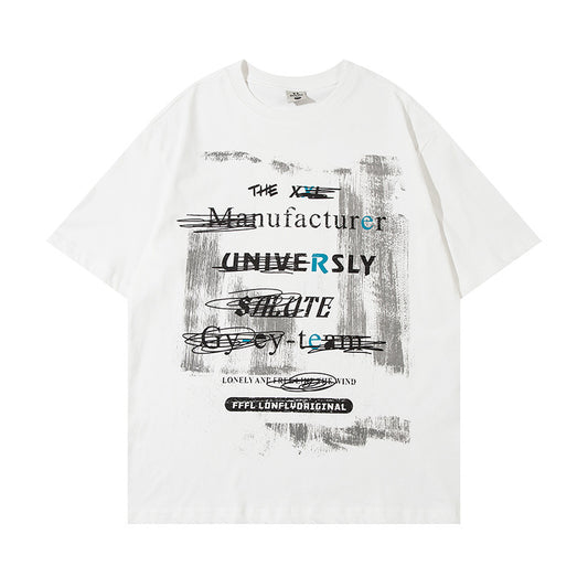 US drip outfits Summer Vintage Casual Loose Short Sleeve T-Shirts