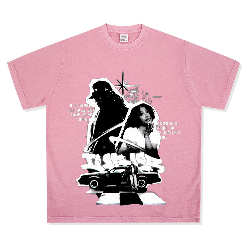 New york hip hop shop vintage hip hop SZA & KENDRICK print short sleeve t-shirt