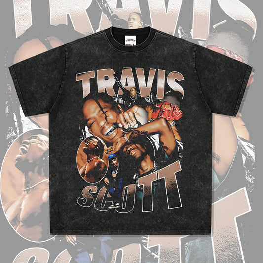 Cool t rapper hip hop Travis Scott print long sleeve short sleeve t-shirt Vintage