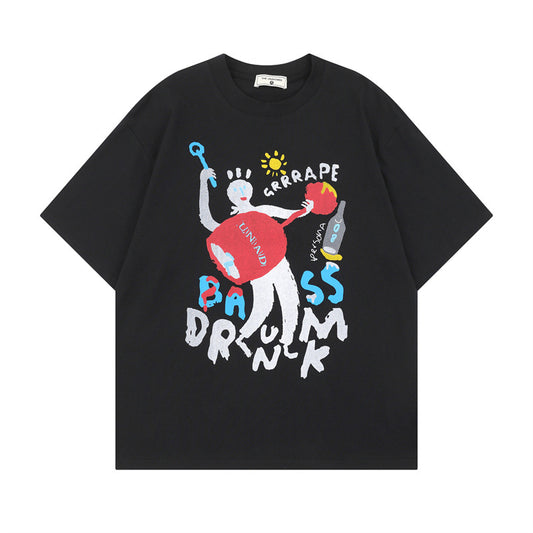 US drip outfits Summer Vintage Casual Loose Short Sleeve T-Shirts