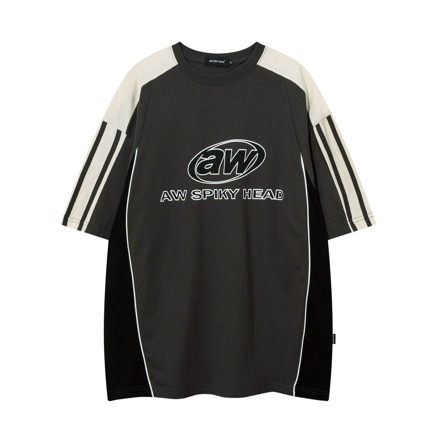 Racing oversized t shirt retro locomotive style racing suit short sleeve t-shirt