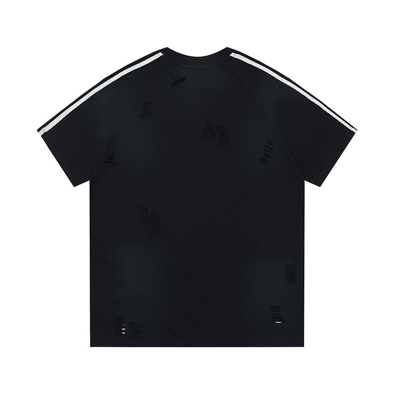 Marcas De Streetwear Tie-Dye Ripped Short Sleeve T-Shirt
