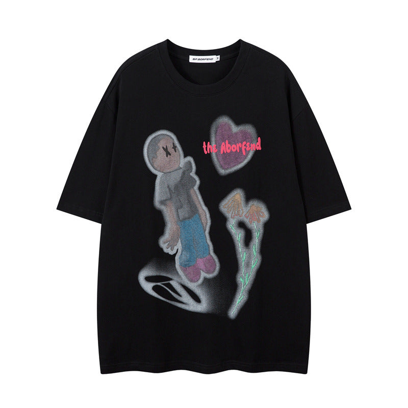 US drip outfits Summer Vintage Casual Loose Short Sleeve T-Shirts