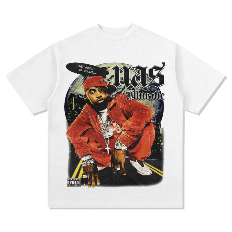 Cool t rapper vintage nas print long sleeve short sleeve t-shirt VINTAGE