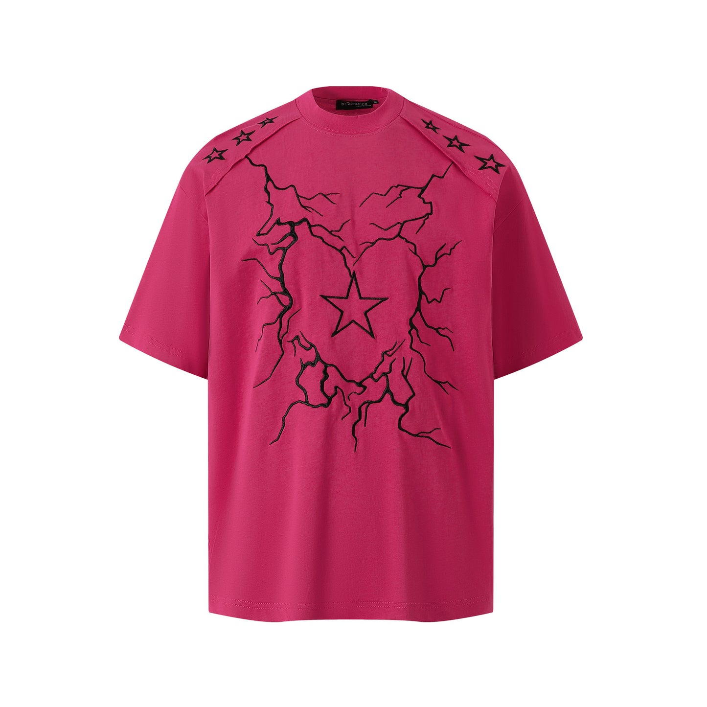 Hip hop clothing new york summer vintage embroidery lightning love t-shirt short sleeve