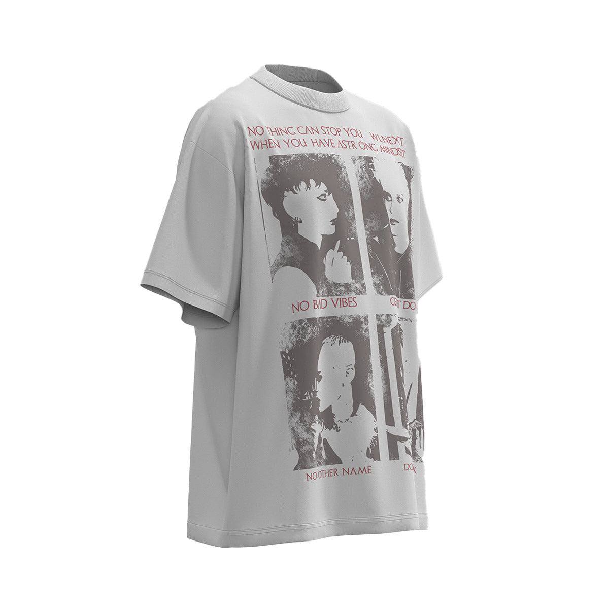 Hustle vintage summer hip hop character print t-shirt short sleeve