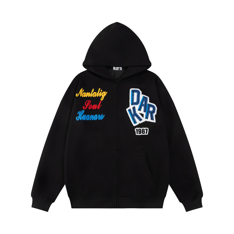 Streetwear Hoodie Cardigan Sweater Loose Zip Hoodie
