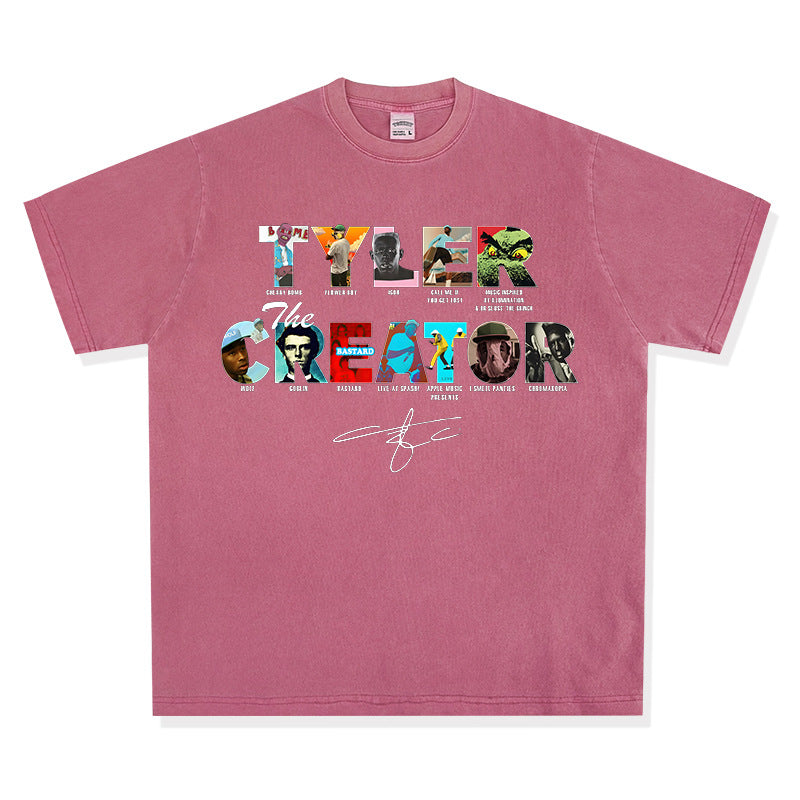 New york hip hop shop vintage hip hop The Creator Taylor print short sleeve t-shirt